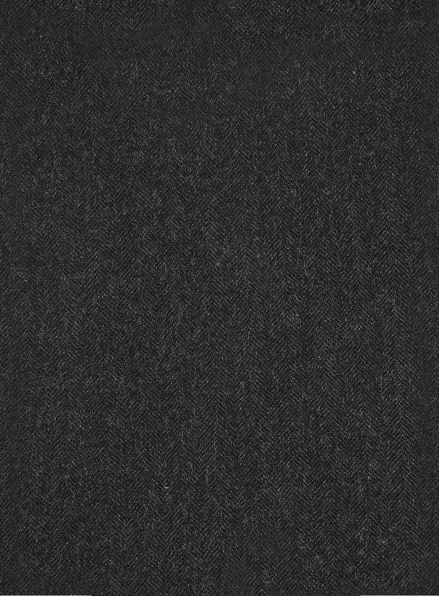 Charcoal Herringbone Highland Tweed Trousers - StudioSuits
