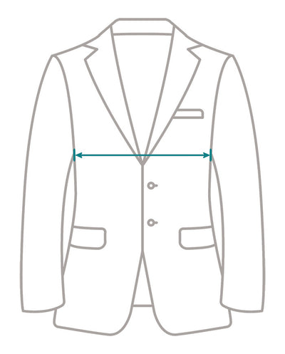 Jacket chest measurement taken straight across from armpit to armpit