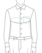 Where to place the tape measure around the chest when measuring yourself for a suit