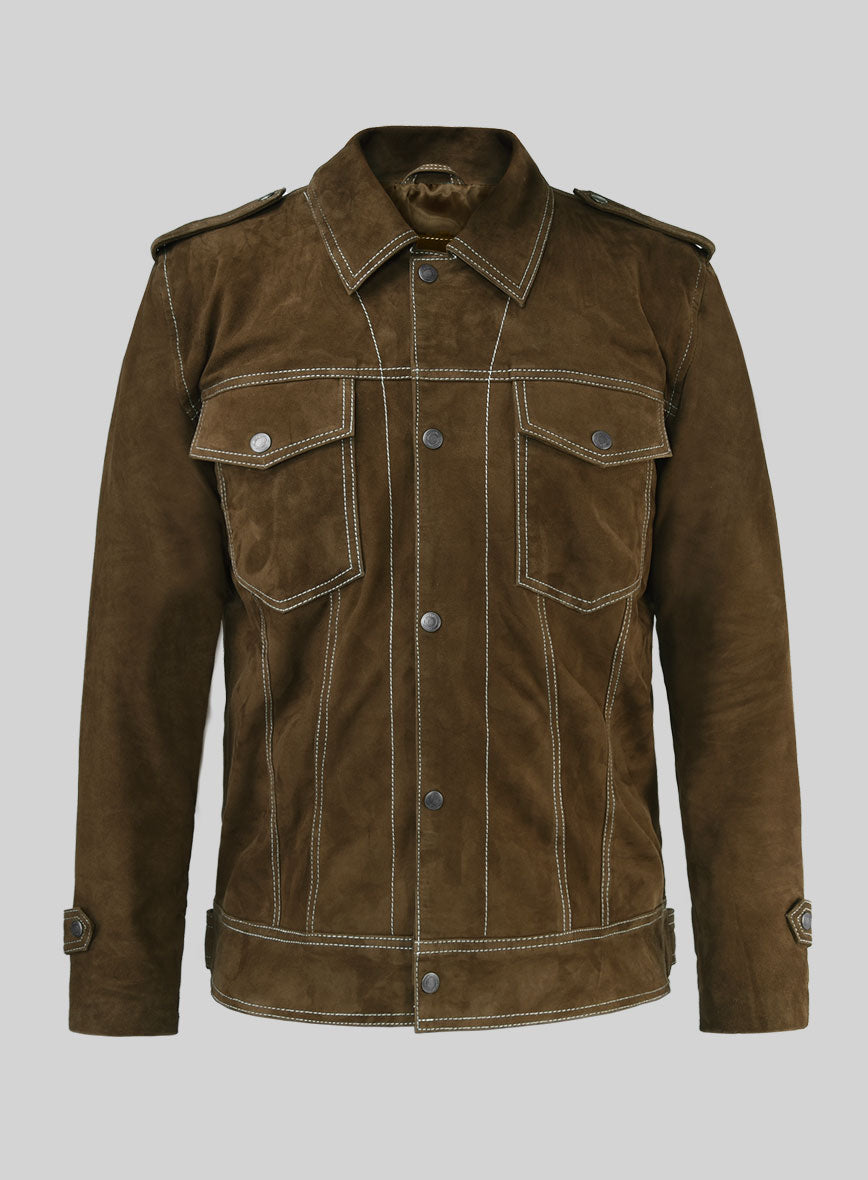Chestnut Suede Leather Jacket - StudioSuits