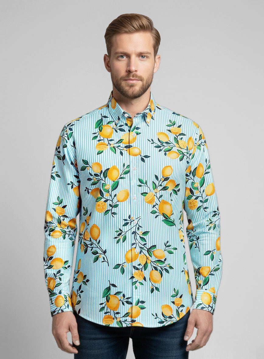 Citrus Breeze Cotton Lycra Shirt - StudioSuits