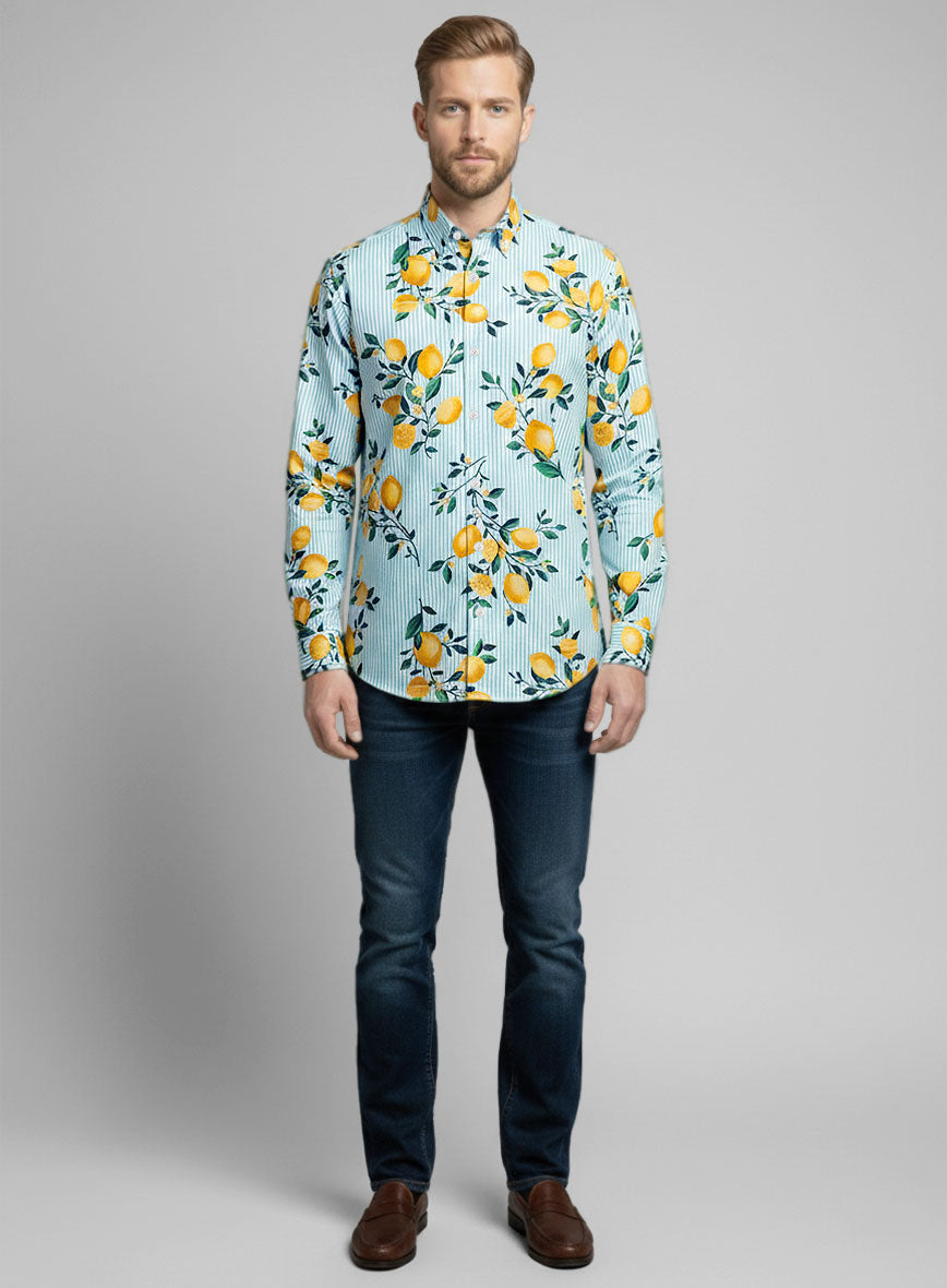 Citrus Breeze Cotton Lycra Shirt - StudioSuits