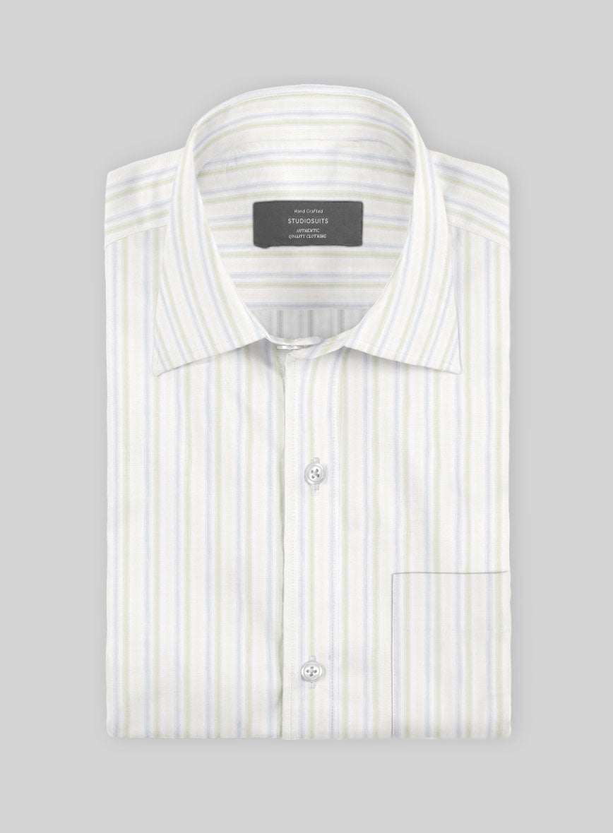 Claridge Stripe Cotton Shirt - StudioSuits
