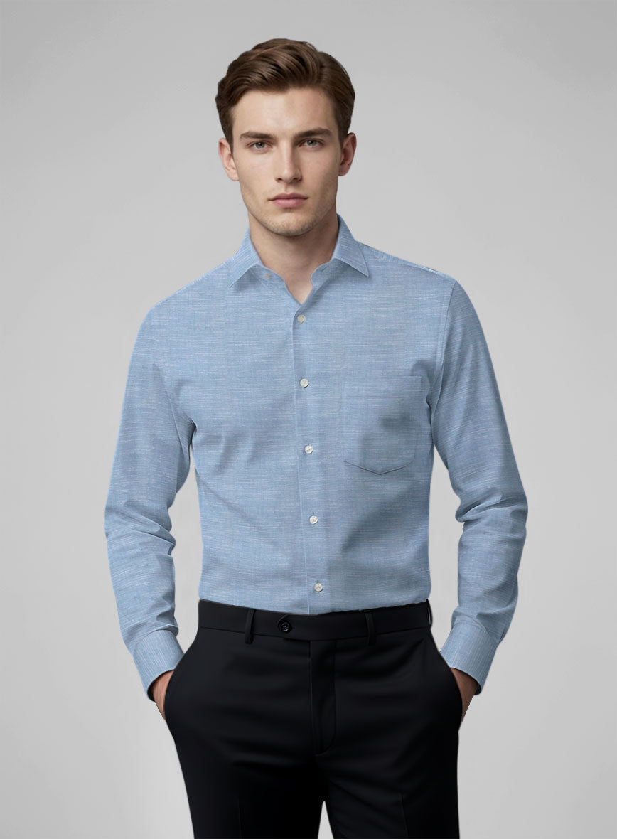 Classic Chambray Cotton Shirt - StudioSuits
