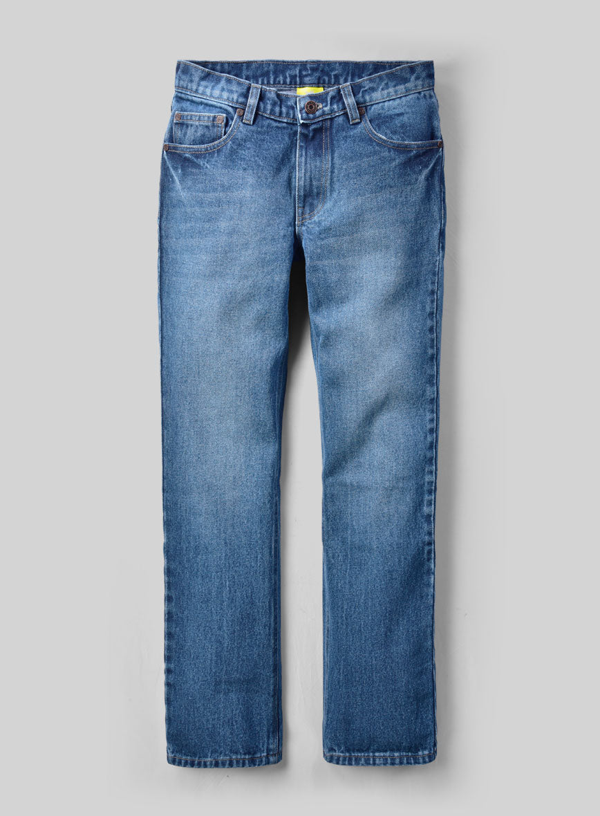 14oz Heavy Blue Stone Wash Whisker Jeans – StudioSuits