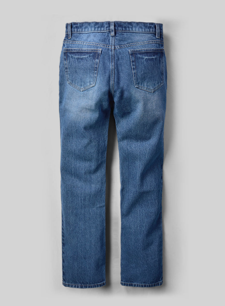 14oz Heavy Blue Stone Wash Whisker Jeans – StudioSuits