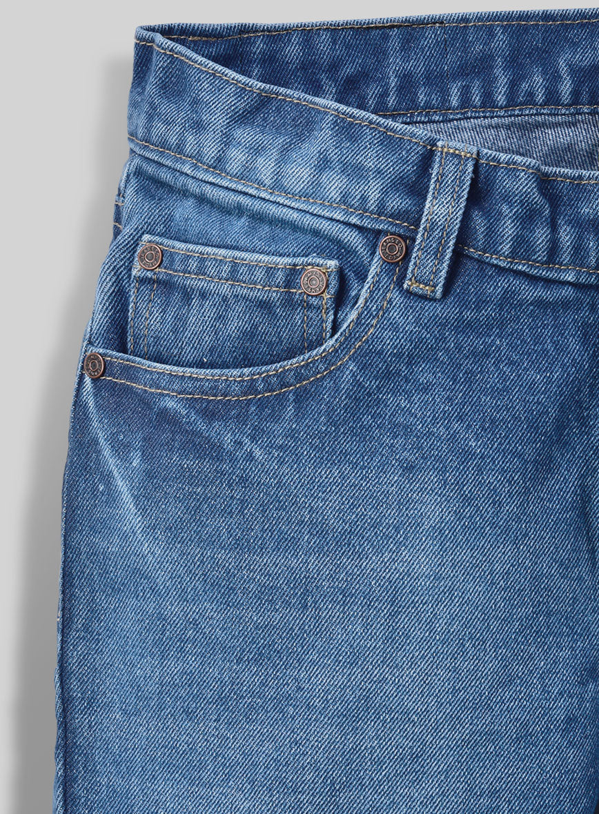 Classic Heavy Blue Stone Wash Whisker Jeans - StudioSuits