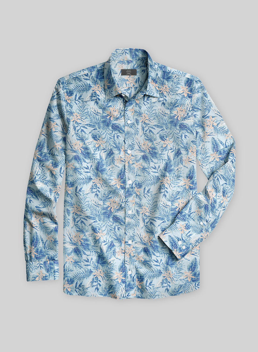 Coastal Palm Drift Cotton Shirt - StudioSuits