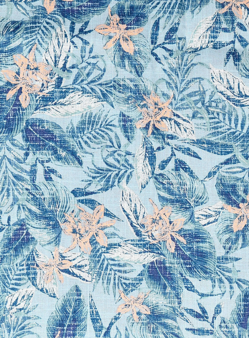 Coastal Palm Drift Cotton Shirt - StudioSuits