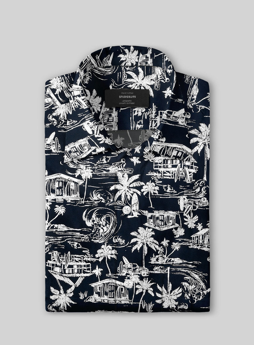 Coastal Sketch Cotton Shirt - StudioSuits