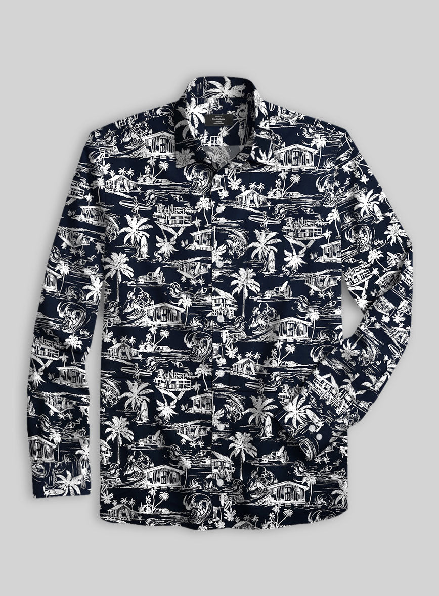 Coastal Sketch Cotton Shirt - StudioSuits