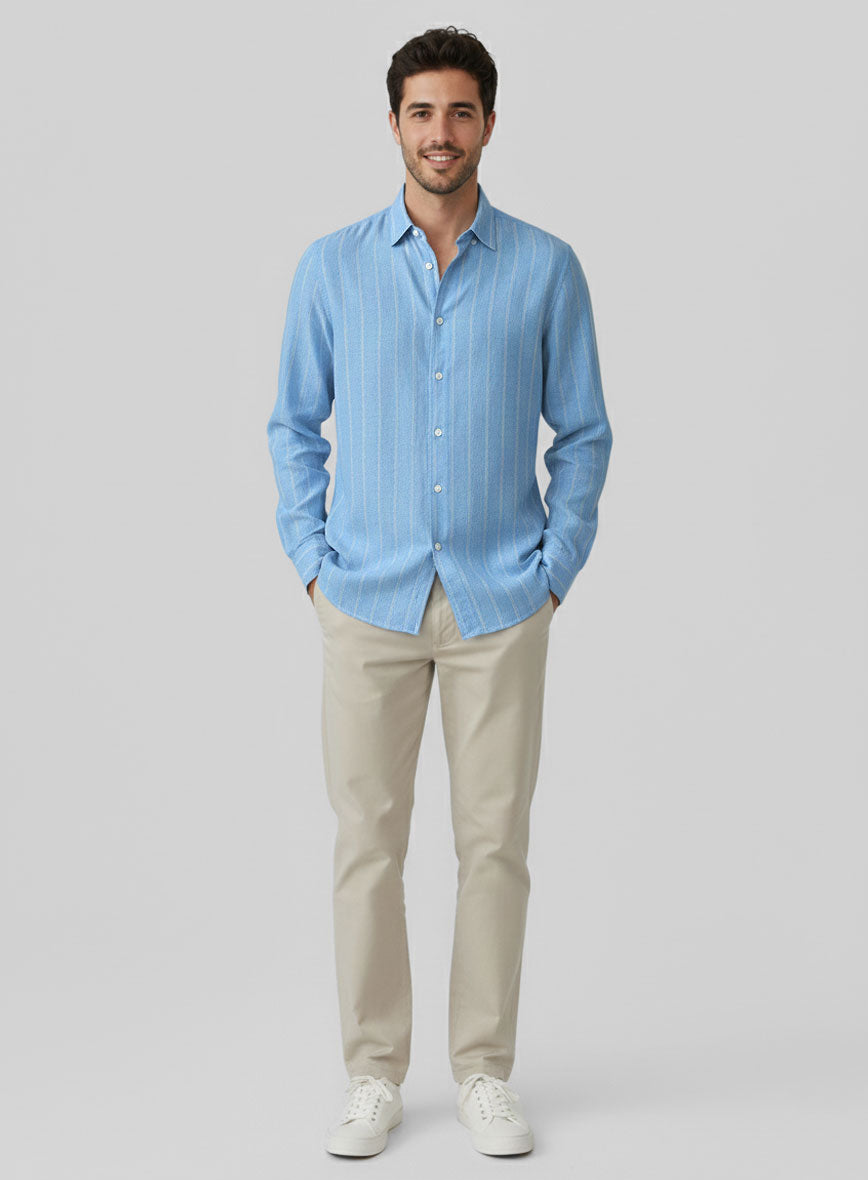 Coastal Sky Cotton Shirt - StudioSuits