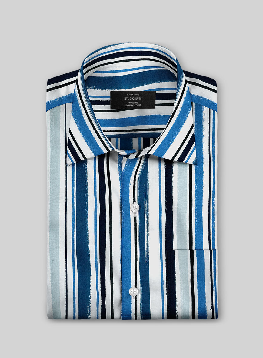 Coastal Stripe Cotton Shirt - StudioSuits