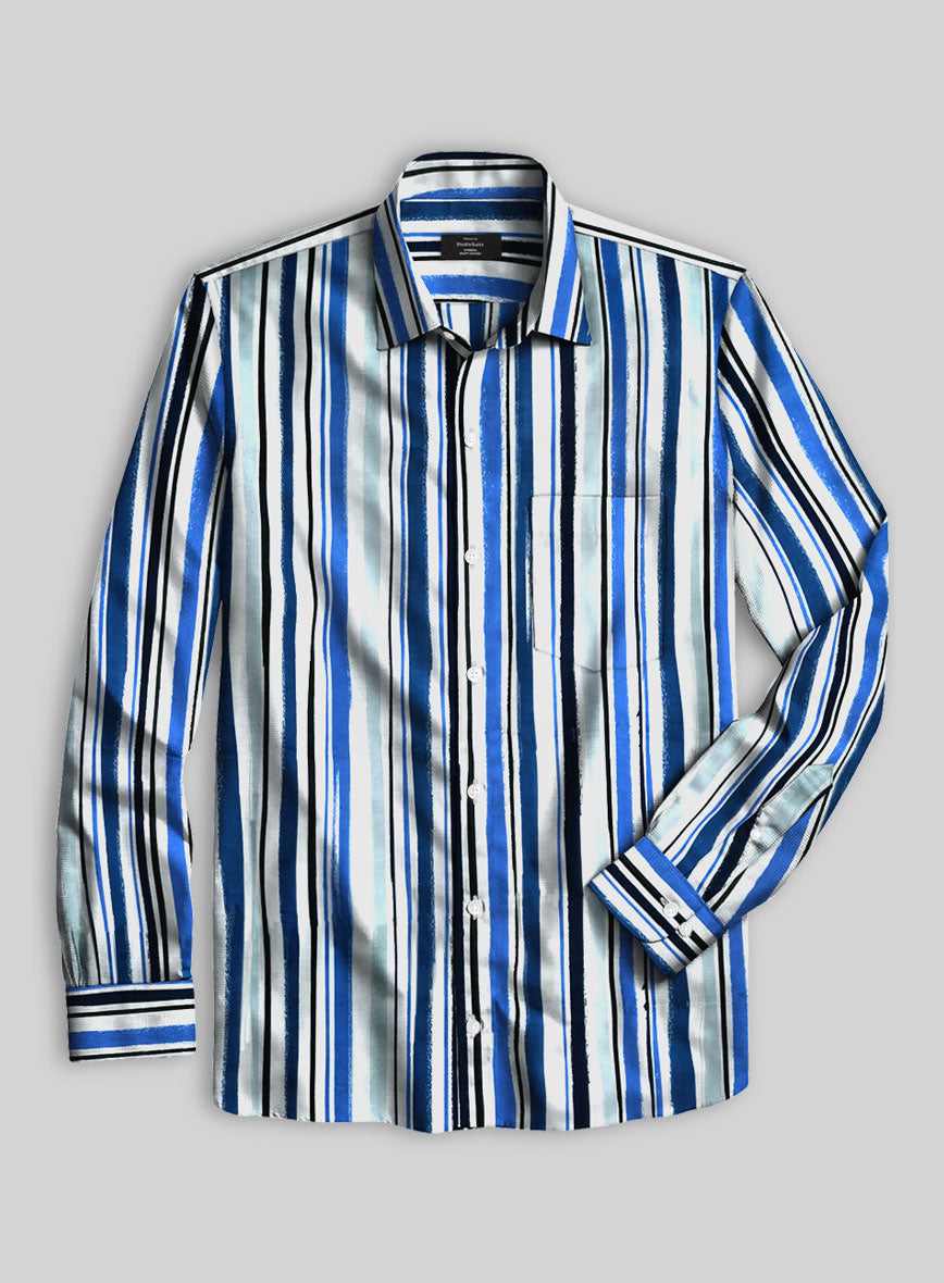 Coastal Stripe Cotton Shirt - StudioSuits