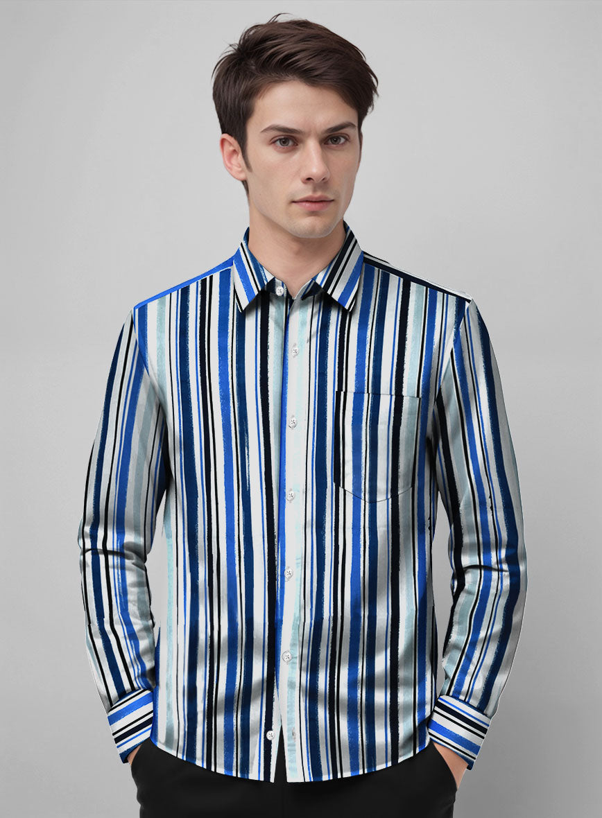 Coastal Stripe Cotton Shirt - StudioSuits