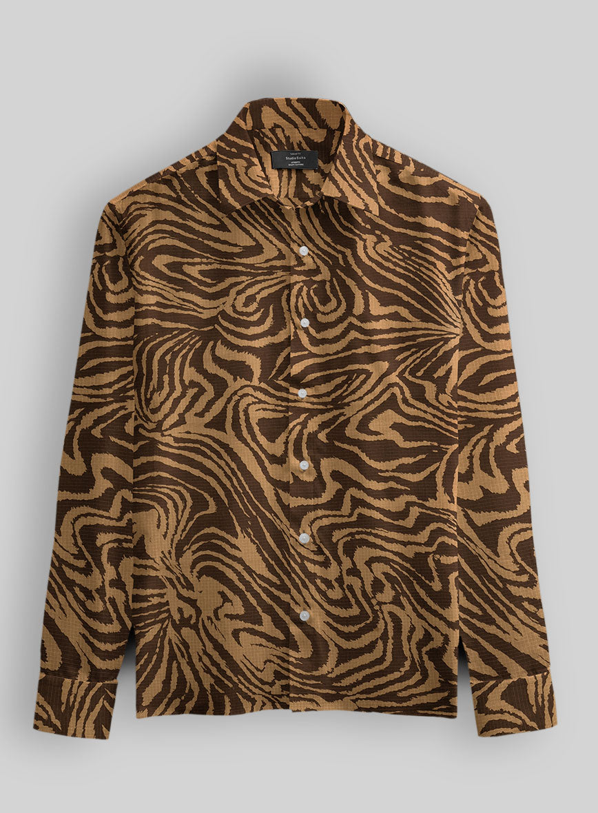 Cocoa Strata Cotton Lycra Shirt - StudioSuits
