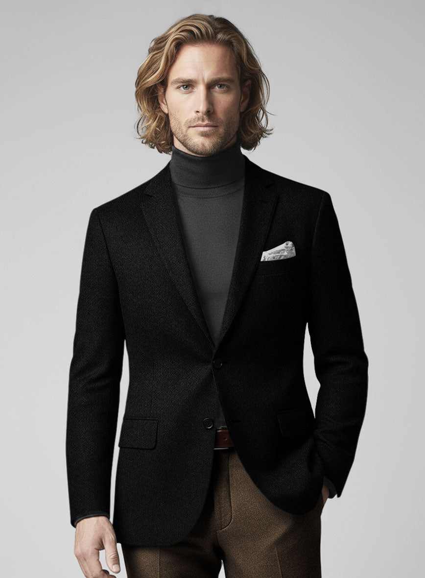 Colombo Black Cashmere Jacket - StudioSuits