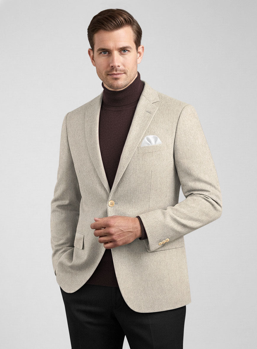 Colombo Light Beige Cashmere Jacket - StudioSuits
