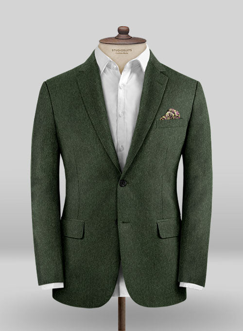 Colombo Olive Green Cashmere Jacket - StudioSuits