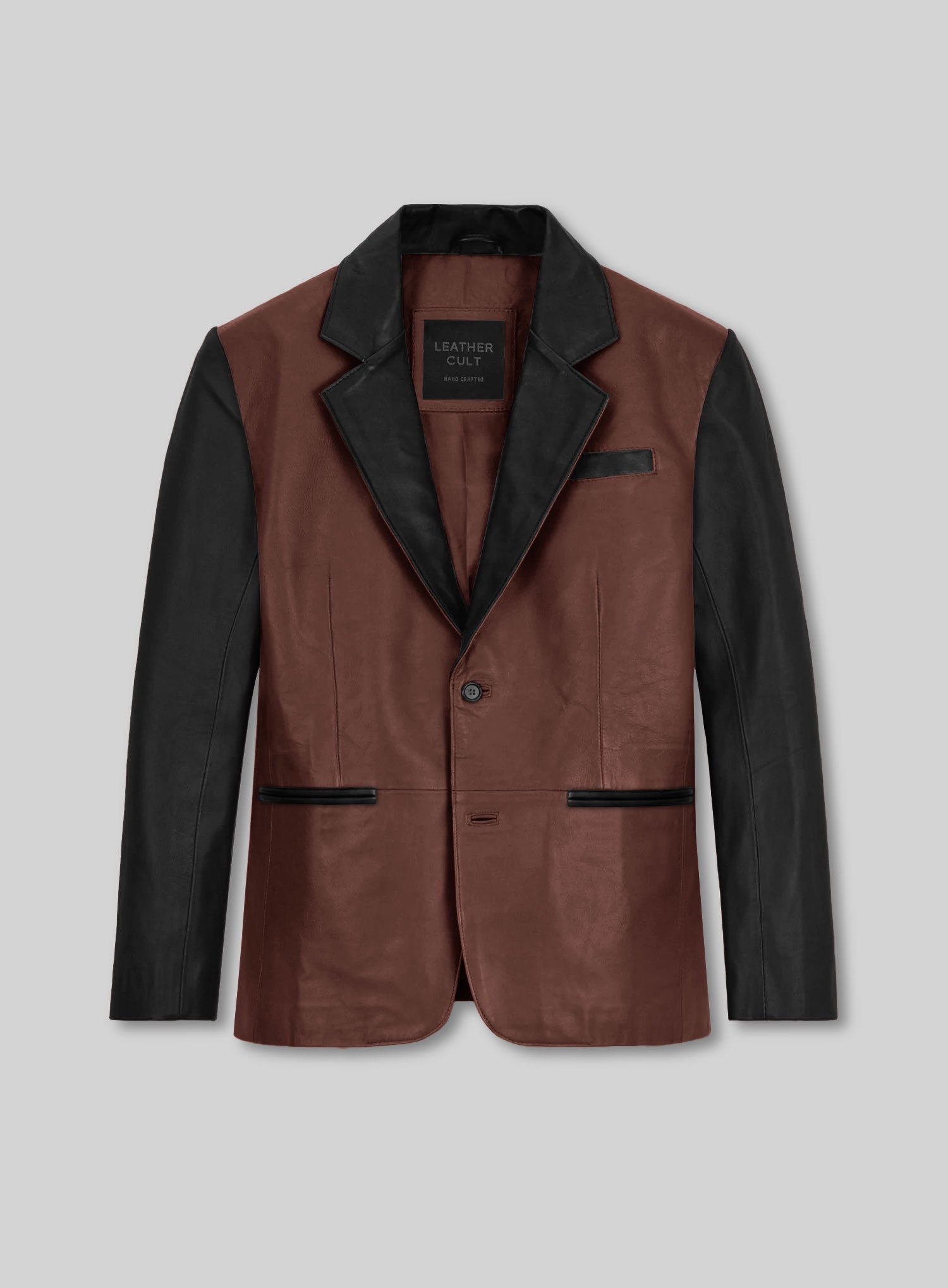 Colorblock Leather Blazer - StudioSuits
