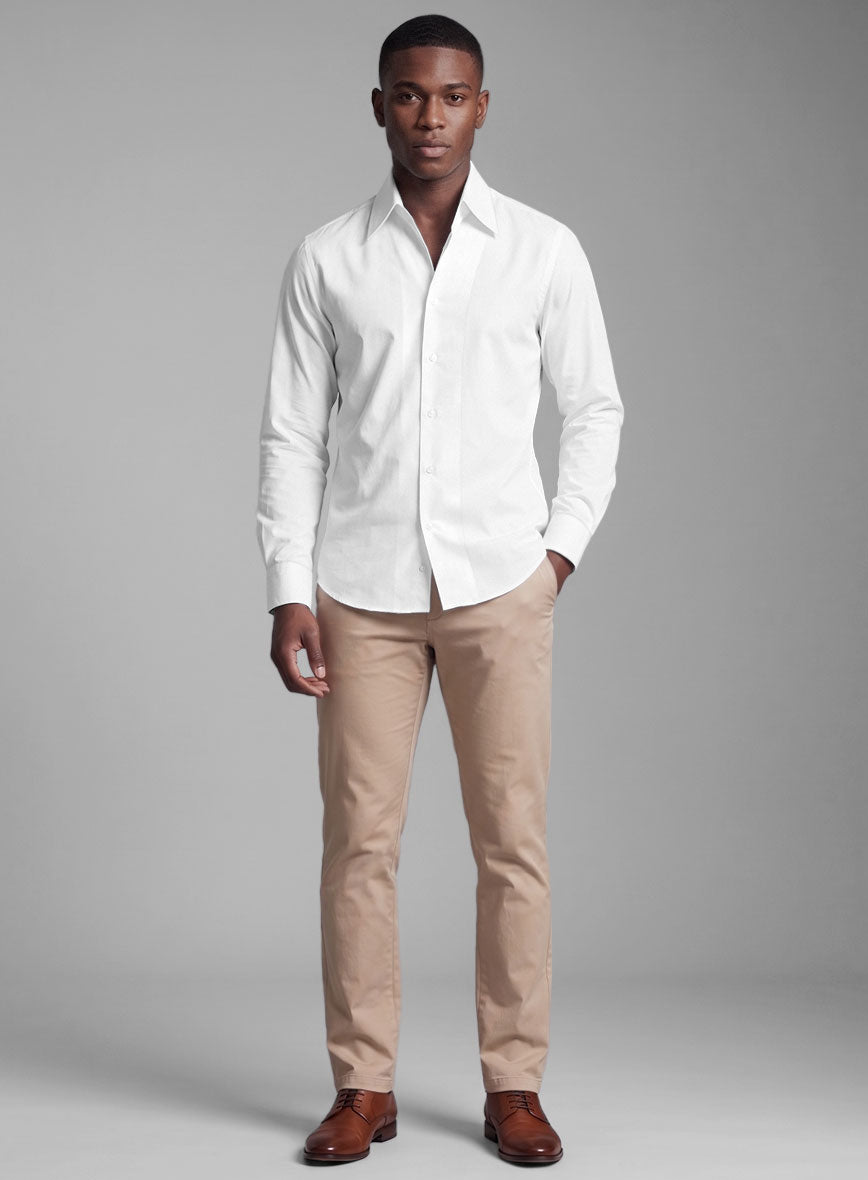 Cooper Collar White Cotton Shirt - StudioSuits