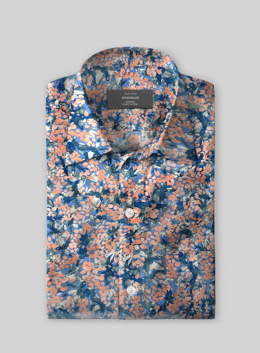 Coral Crush Cotton Lycra Shirt - StudioSuits