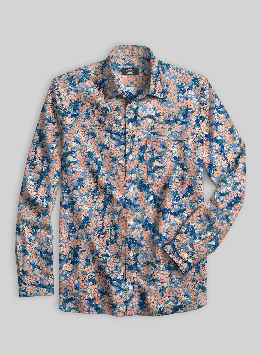 Coral Crush Cotton Lycra Shirt - StudioSuits