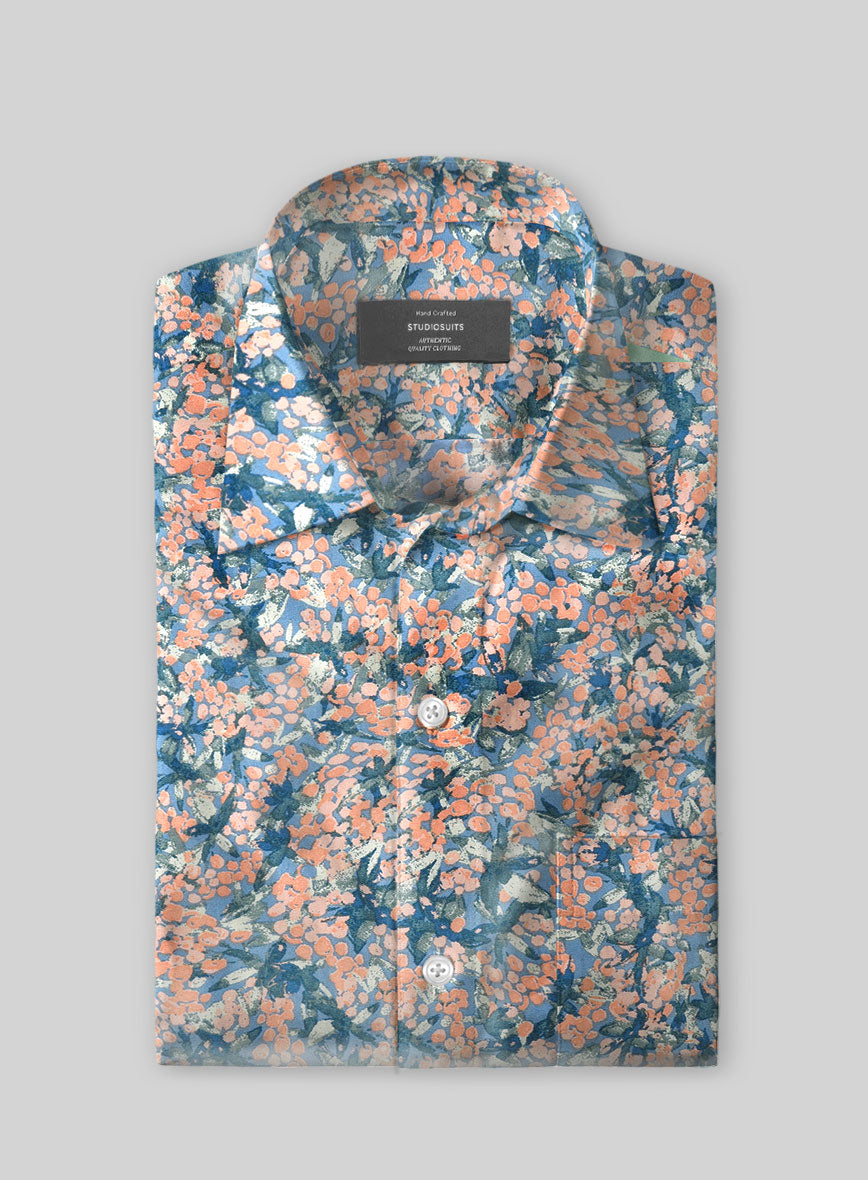 Coral Crush Cotton Lycra Shirt - StudioSuits