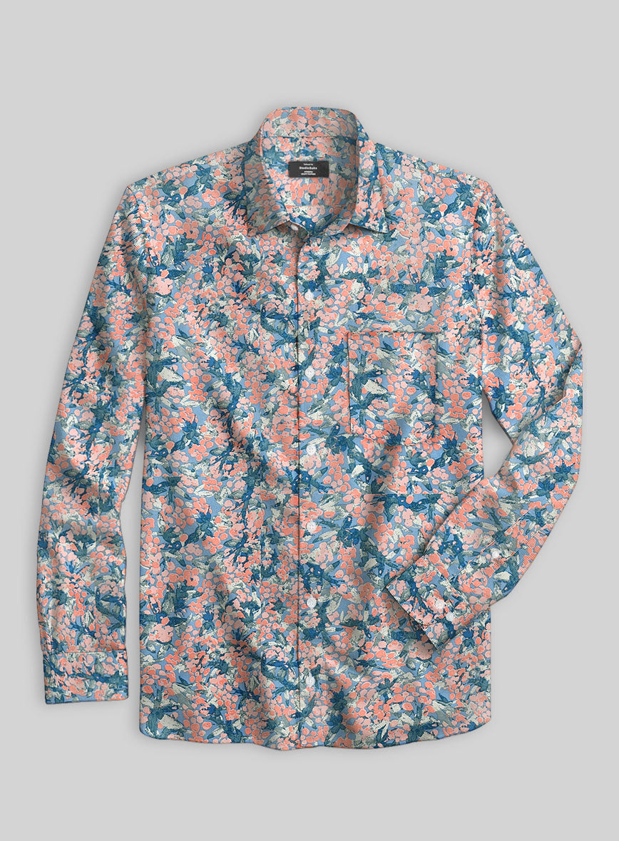Coral Crush Cotton Lycra Shirt - StudioSuits