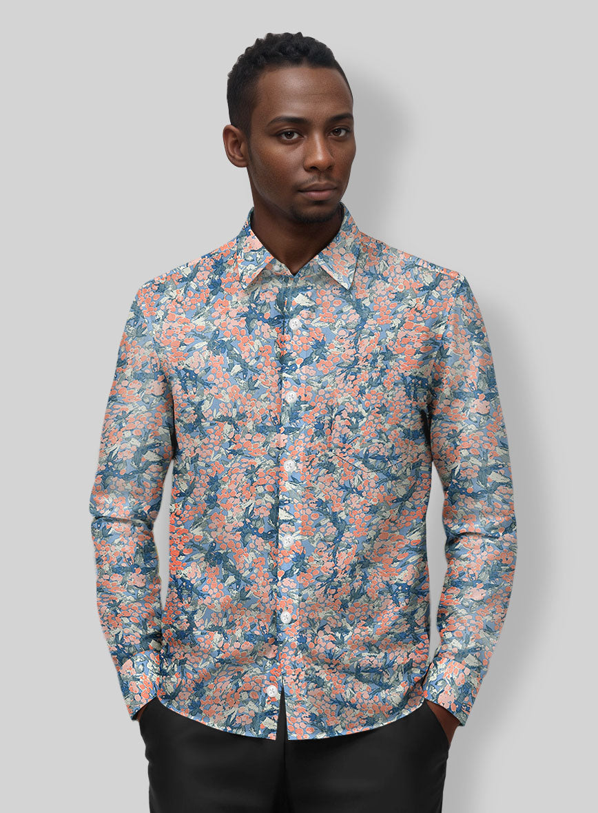 Coral Crush Cotton Lycra Shirt - StudioSuits