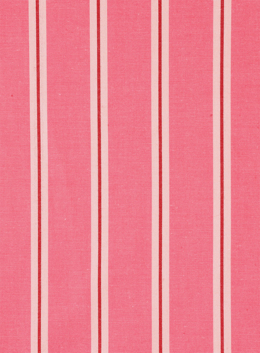 Coral Stripe Cotton Shirt - StudioSuits