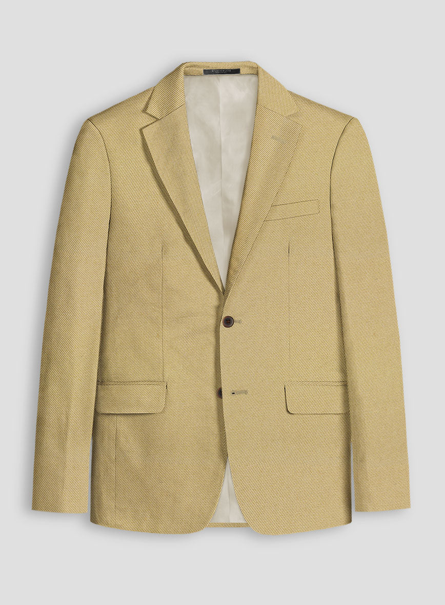 Cotton Drill Khaki Stretch Jacket - StudioSuits