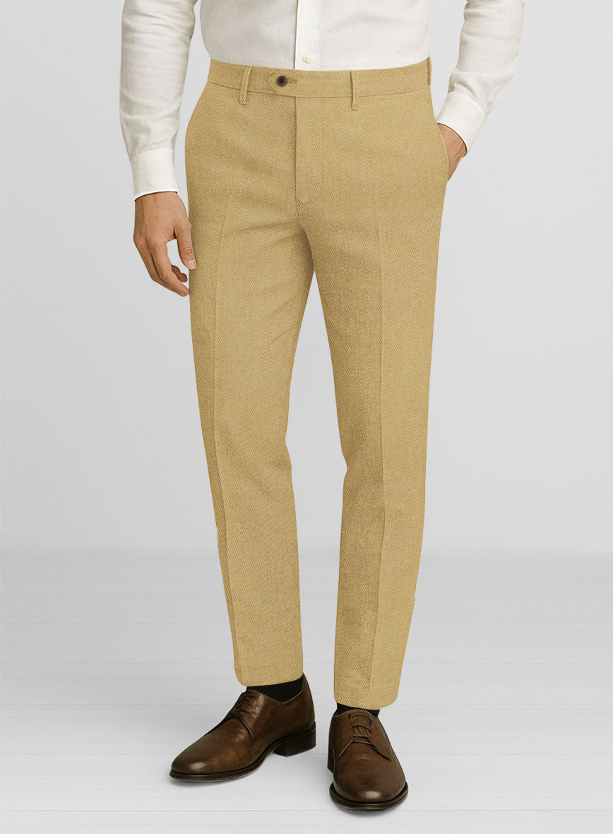 Cotton Drill Khaki Stretch Pants - StudioSuits