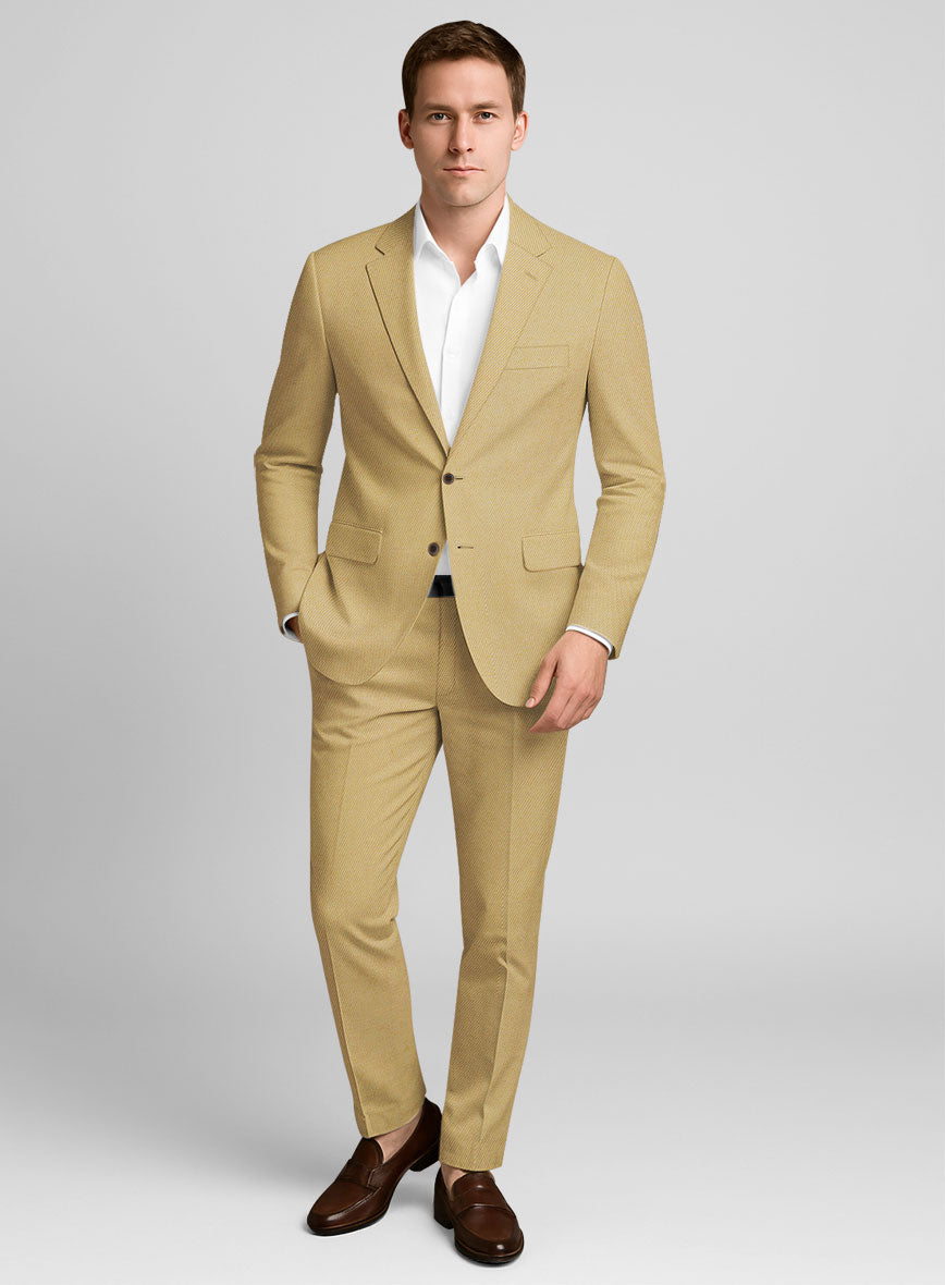 Cotton Drill Khaki Stretch Suit - StudioSuits