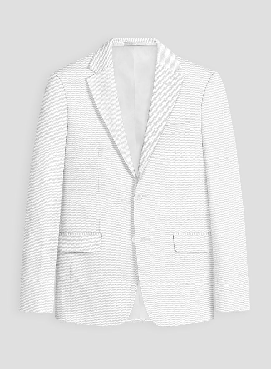 Cotton Drill White Stretch Suit - StudioSuits