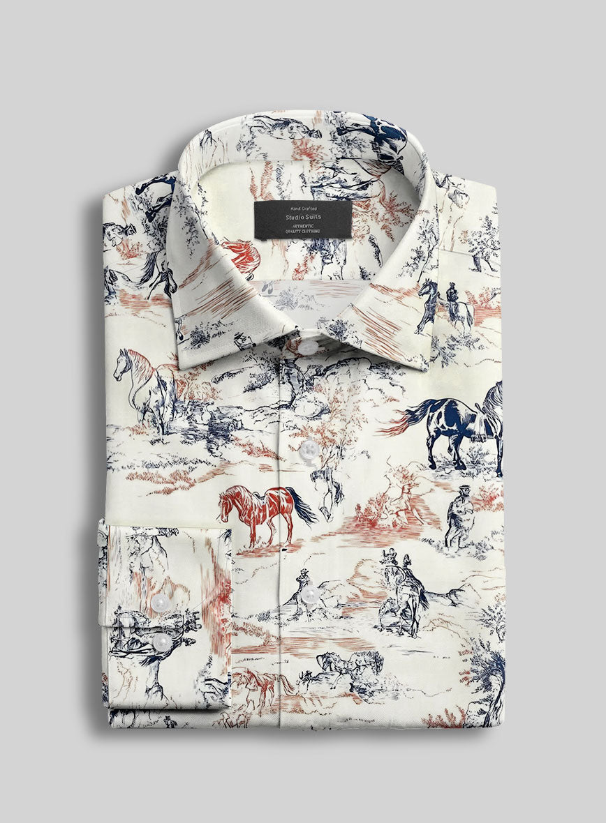 Countryside Sketch Silk Shirt - StudioSuits