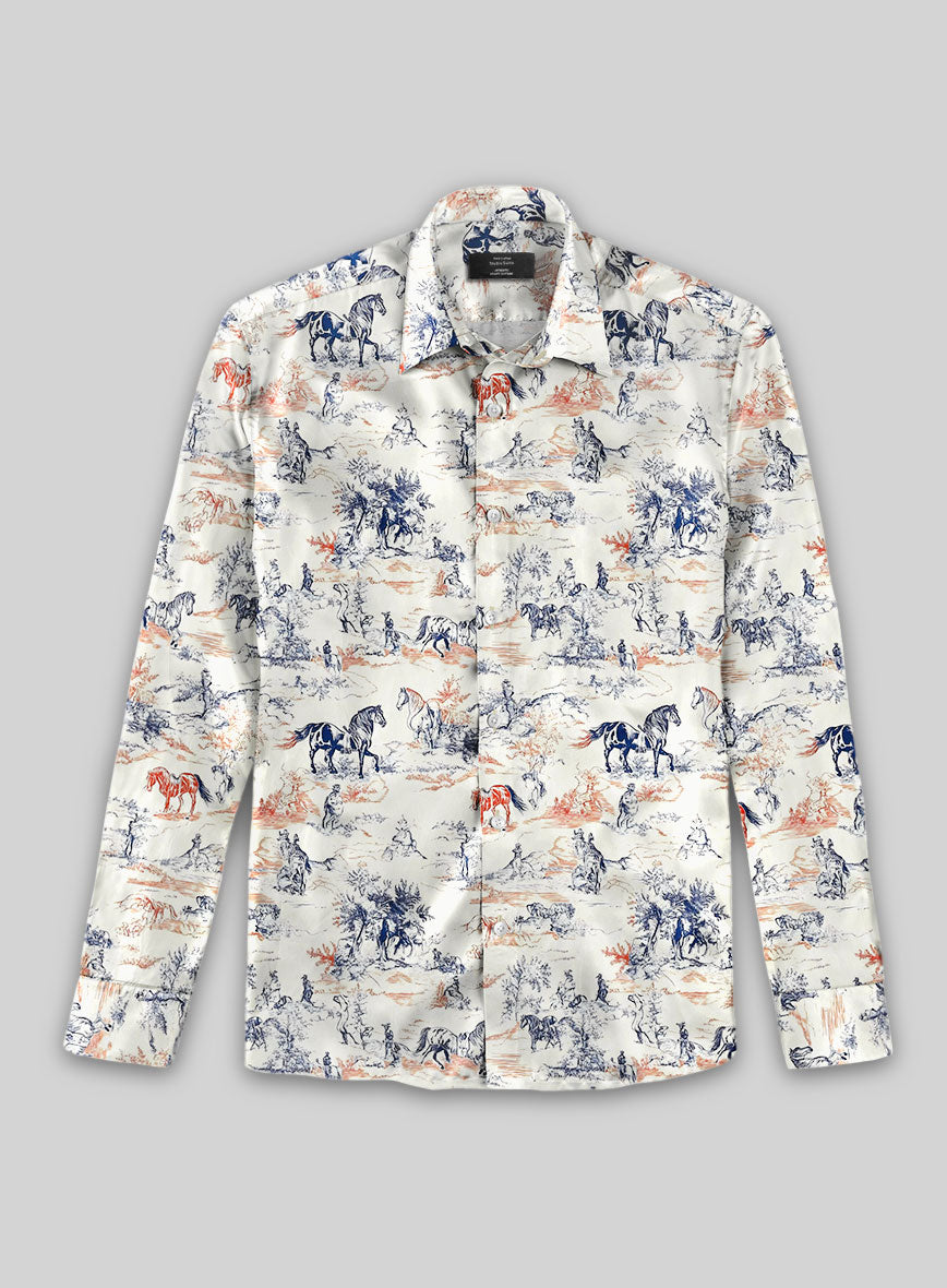 Countryside Sketch Silk Shirt - StudioSuits
