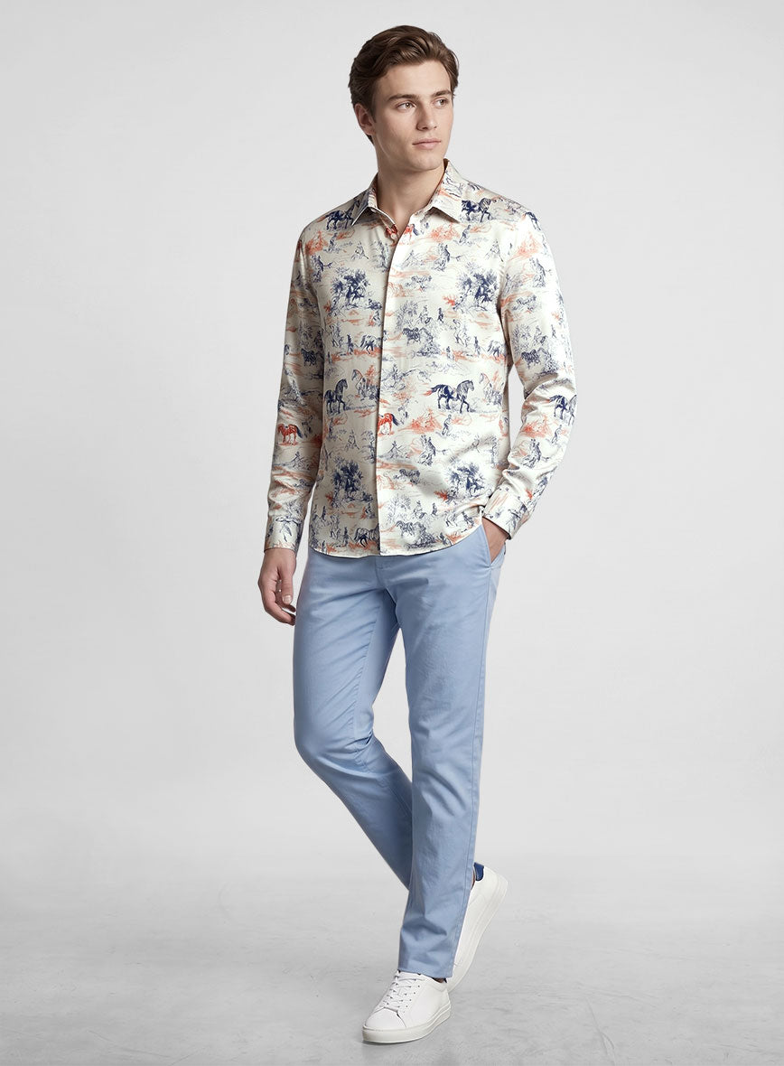 Countryside Sketch Silk Shirt - StudioSuits