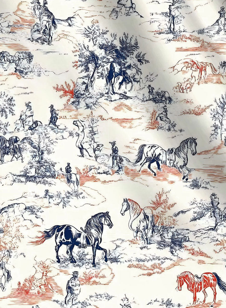 Countryside Sketch Silk Shirt - StudioSuits