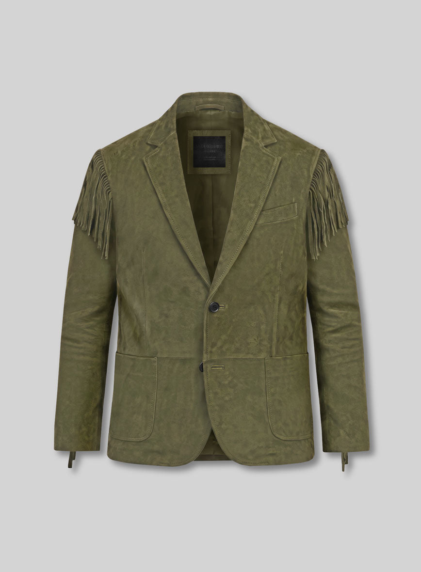 Cowboy Fringe Suede Leather Blazer - StudioSuits