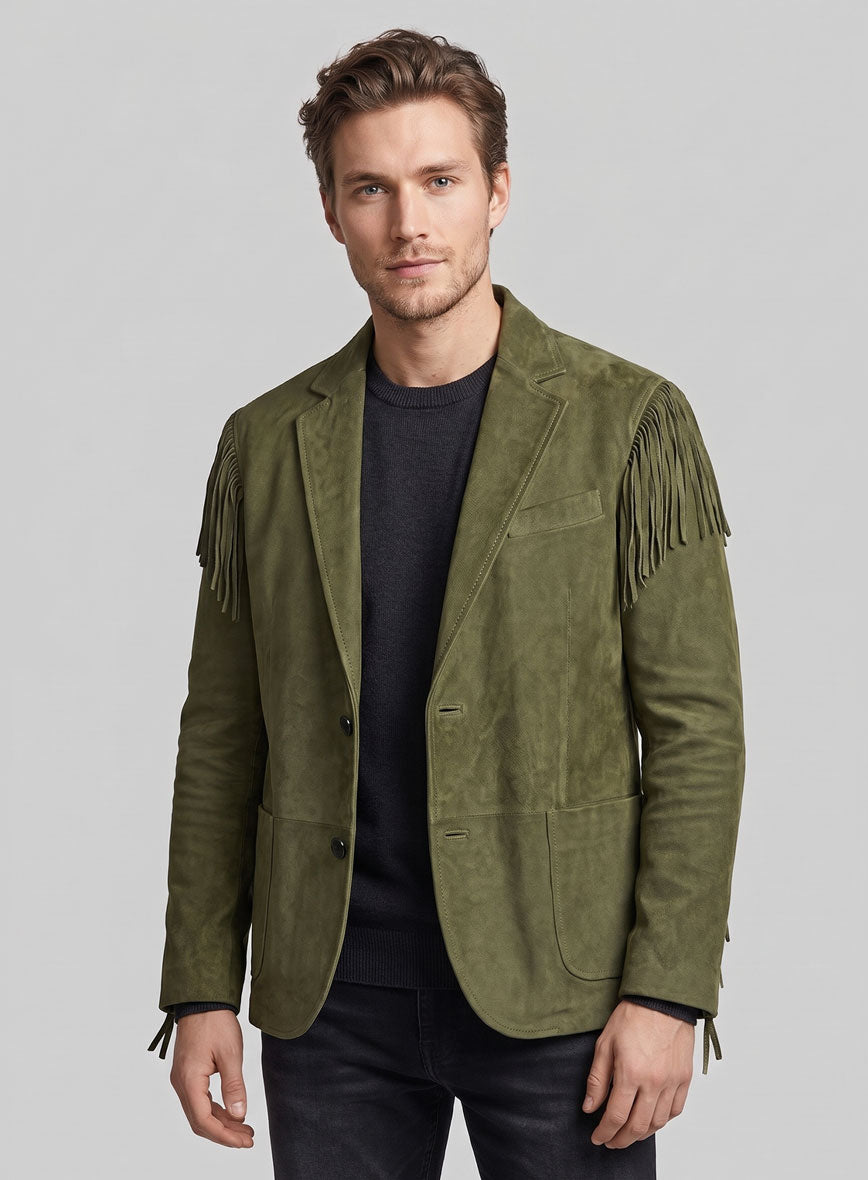 Cowboy Fringe Suede Leather Blazer - StudioSuits