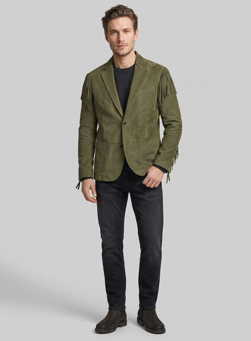 Cowboy Fringe Suede Leather Blazer - StudioSuits