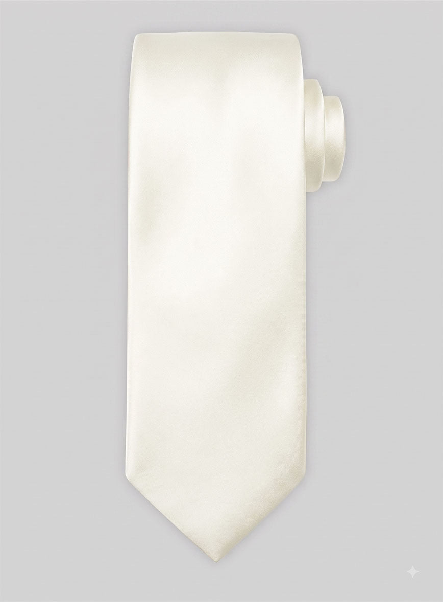 Cream Satin Tie - StudioSuits