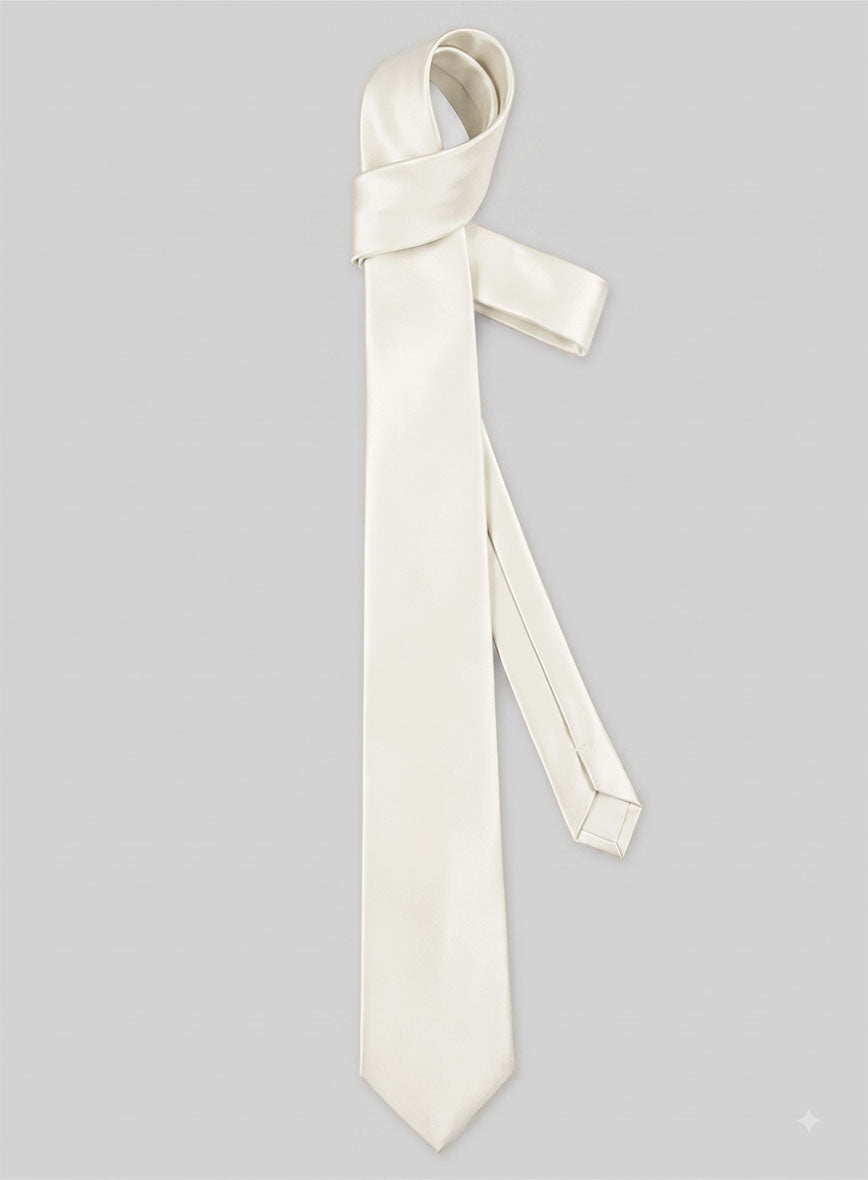 Cream Satin Tie - StudioSuits