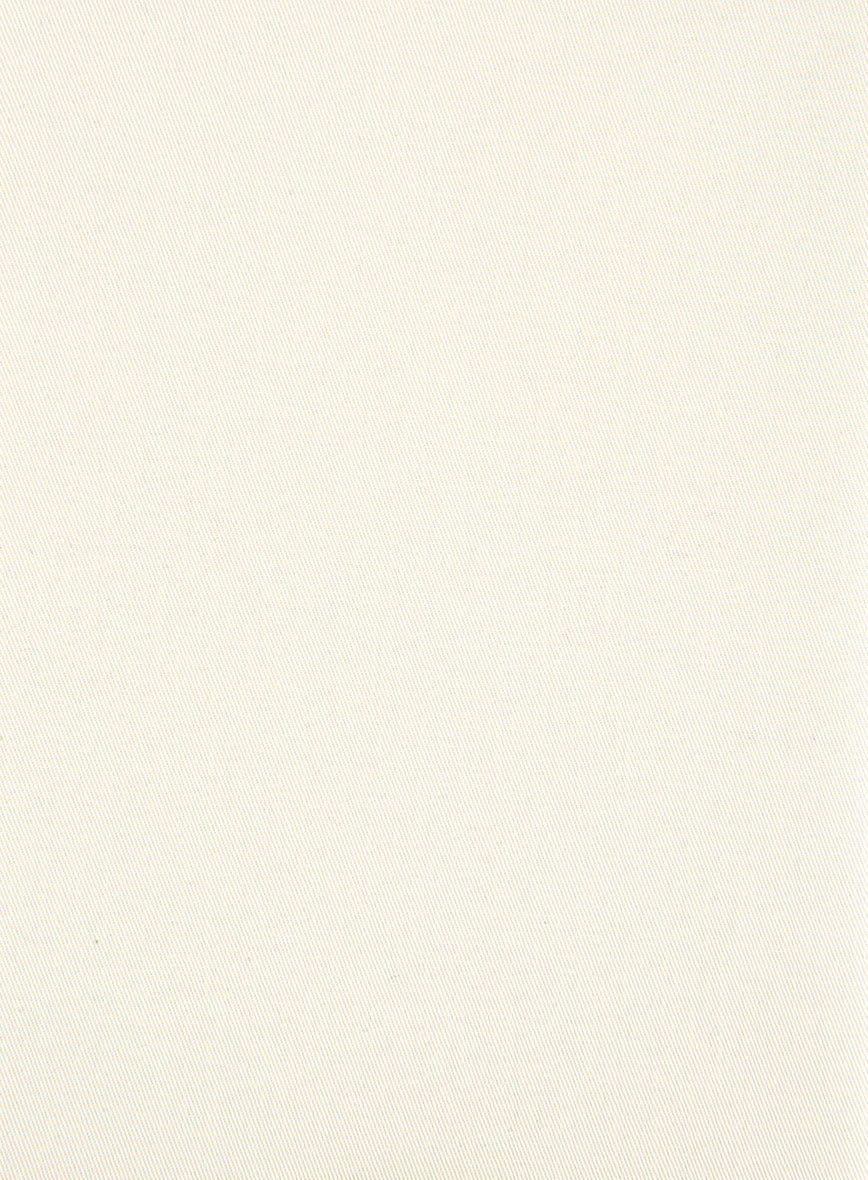 Cream Napoli Stretch Light Weight Cotton Pants - StudioSuits