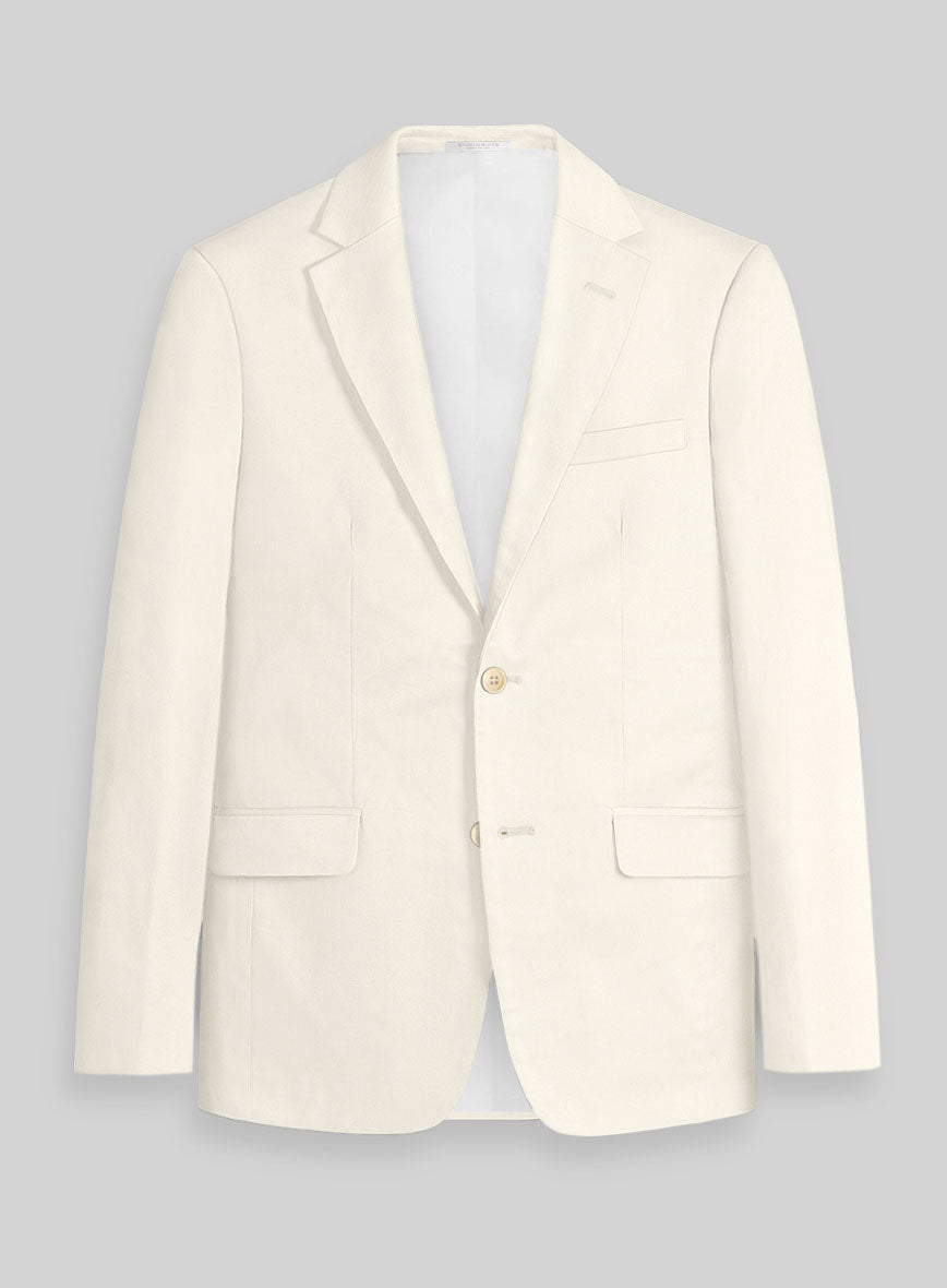 Cream Napoli Stretch Light Weight Cotton Suit - StudioSuits