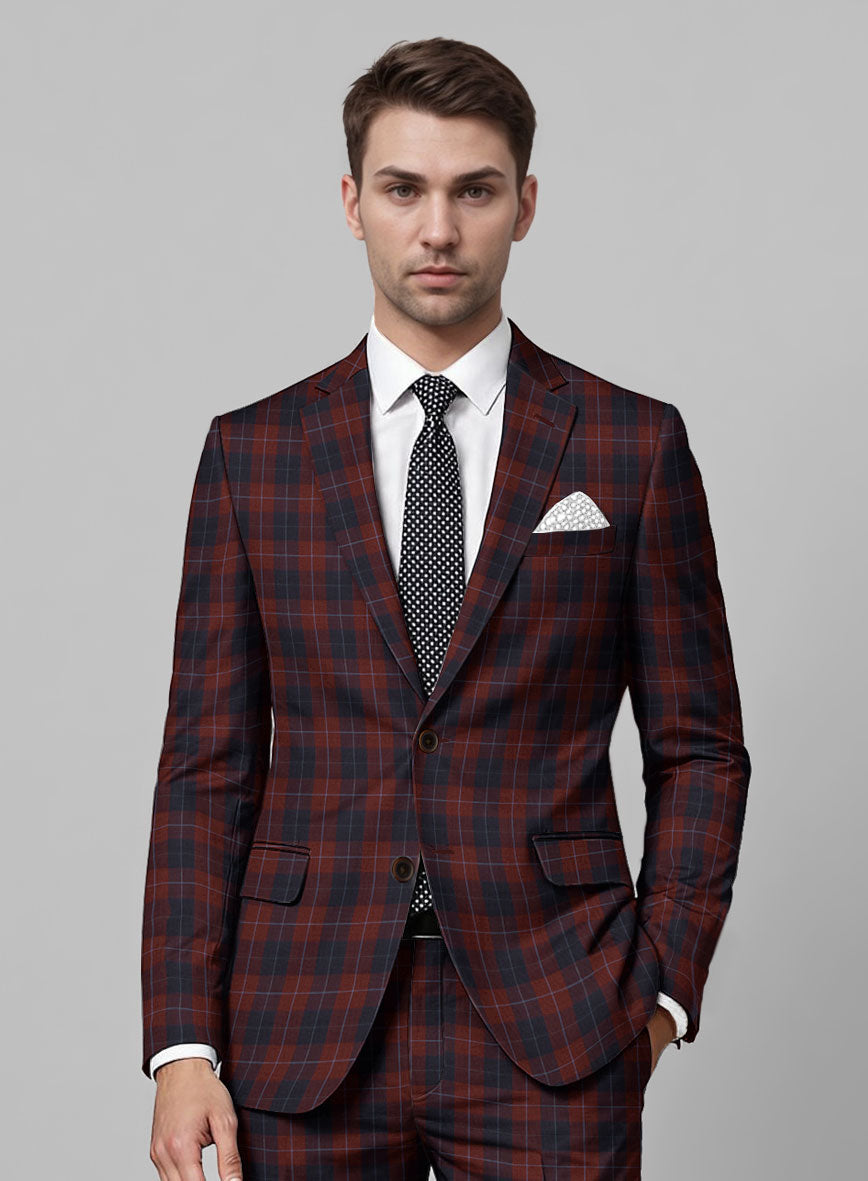 Crimson Carol Check Jacket - StudioSuits