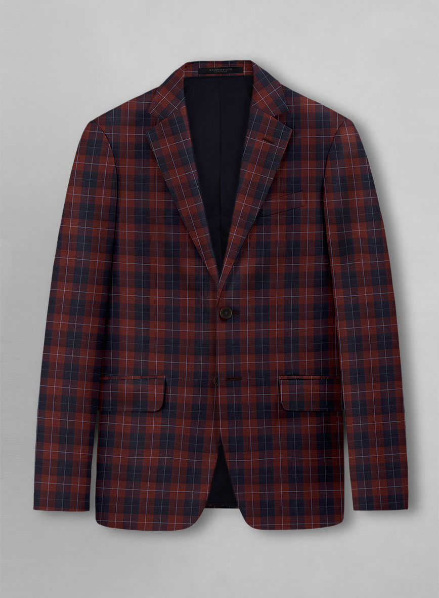 Crimson Carol Check Jacket - StudioSuits