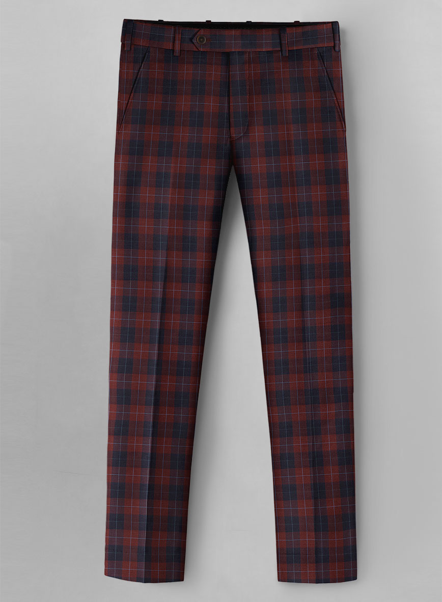 Crimson Carol Check Pants - StudioSuits