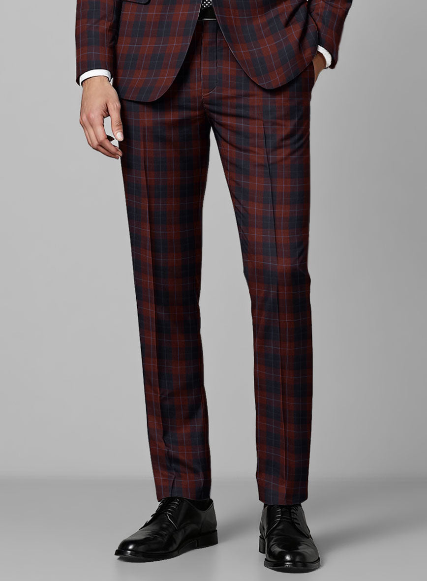 Crimson Carol Check Pants - StudioSuits